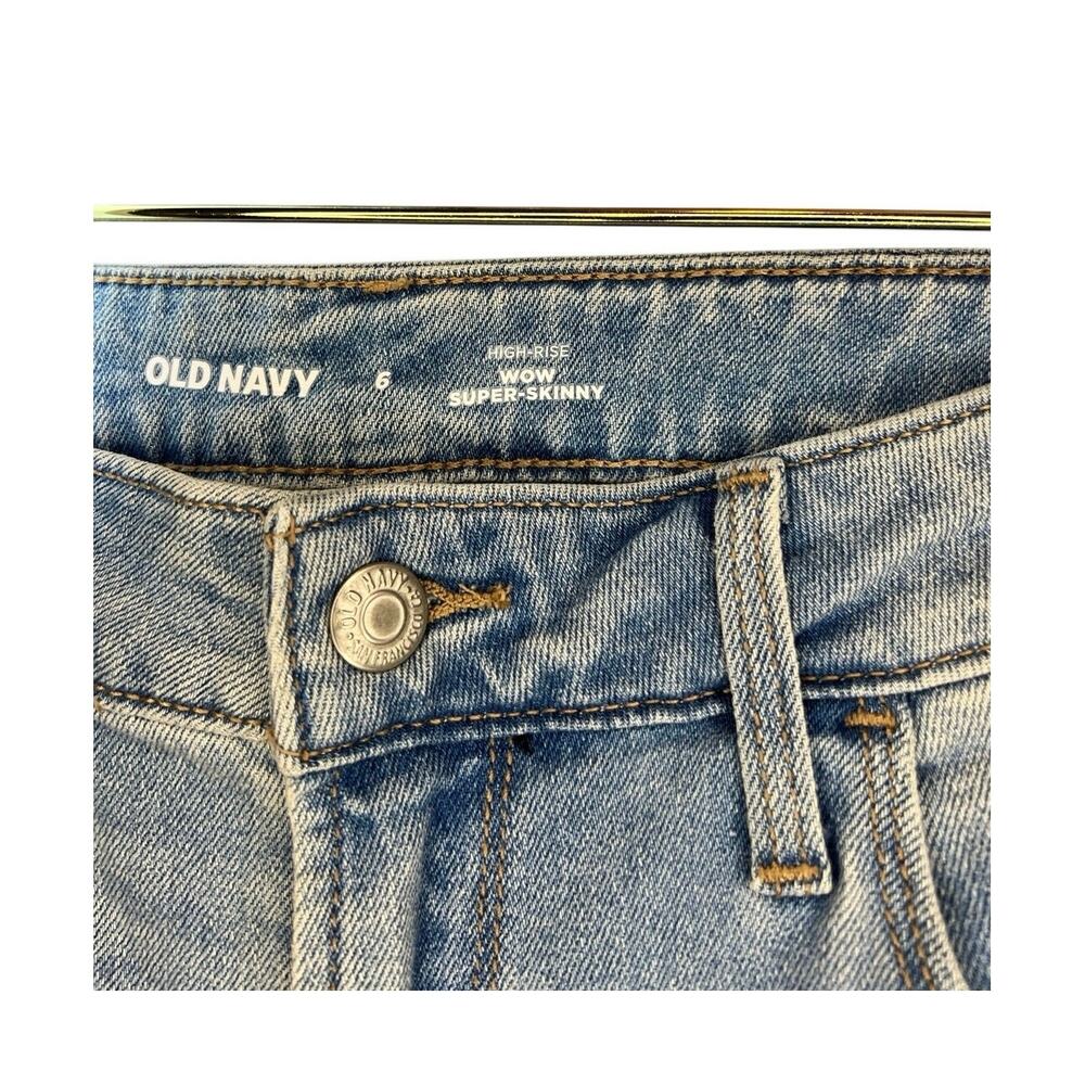 Old Navy High Rise Wow Super Skinny Jeans Light Wash Stretch Denim NWT 6 - Picture 3 of 4